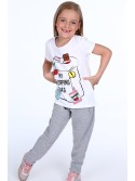 Tricou fete cu petice, alb NDZ8112 - Magazin online - Boutique